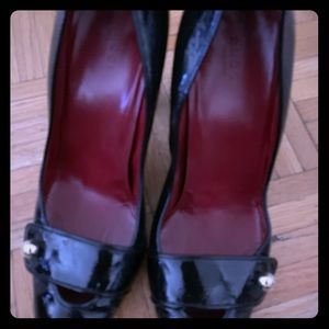 Black Gucci Patents Leather  Chunky Heels